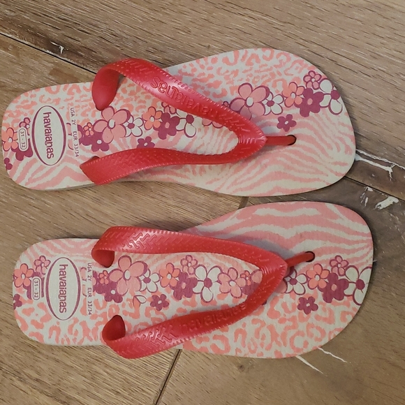 Kids Havaianas flip flop sandals pink 2 - Picture 1 of 3